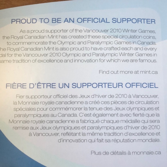 Royal Canadian Mint Vancouver 2010 Olympic Coin Collection - Picture 3 of 9